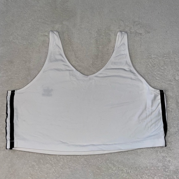 Vintage Adidas Tapered Crop Tank Top Black and White - Picture 5 of 6